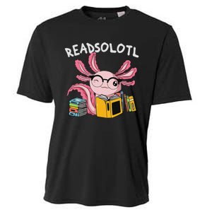 Readsolotl Read Book Axolotl Funny Reading Fish Books Lizard   Cooling Performance Crew T-Shirt