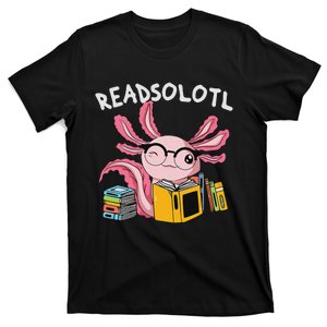 Readsolotl Read Book Axolotl Funny Reading Fish Books Lizard   T-Shirt