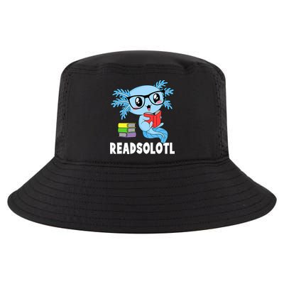 Readsolotl Read Book Funny Kawaii Blue Axolotl Reading Books Cool Comfort Performance Bucket Hat