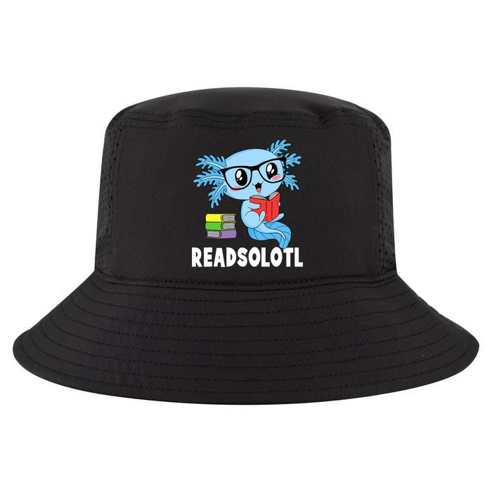 Readsolotl Read Book Funny Kawaii Blue Axolotl Reading Books Cool Comfort Performance Bucket Hat