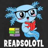 Readsolotl Read Book Funny Kawaii Blue Axolotl Reading Books 7 Panel Mesh Trucker Snapback Hat