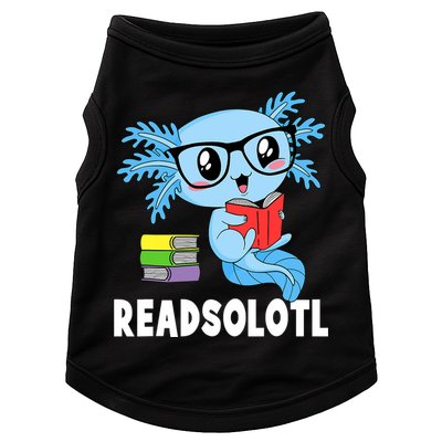 Readsolotl Read Book Funny Kawaii Blue Axolotl Reading Books Doggie Tank