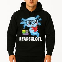 Readsolotl Read Book Funny Kawaii Blue Axolotl Reading Books Hoodie