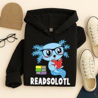 Readsolotl Read Book Funny Kawaii Blue Axolotl Reading Books Hoodie