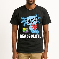 Readsolotl Read Book Funny Kawaii Blue Axolotl Reading Books Tall T-Shirt