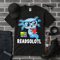 Readsolotl Read Book Funny Kawaii Blue Axolotl Reading Books Tall T-Shirt