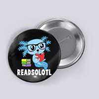 Readsolotl Read Book Funny Kawaii Blue Axolotl Reading Books Button