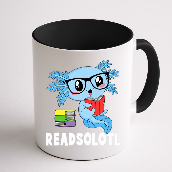 Readsolotl Read Book Funny Kawaii Blue Axolotl Reading Books Mug