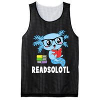 Readsolotl Read Book Funny Kawaii Blue Axolotl Reading Books Mesh Reversible Basketball Jersey Tank
