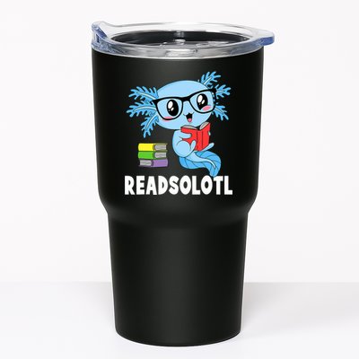 Readsolotl Read Book Funny Kawaii Blue Axolotl Reading Books Tumbler
