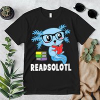 Readsolotl Read Book Funny Kawaii Blue Axolotl Reading Books Premium T-Shirt