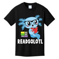 Readsolotl Read Book Funny Kawaii Blue Axolotl Reading Books Kids T-Shirt