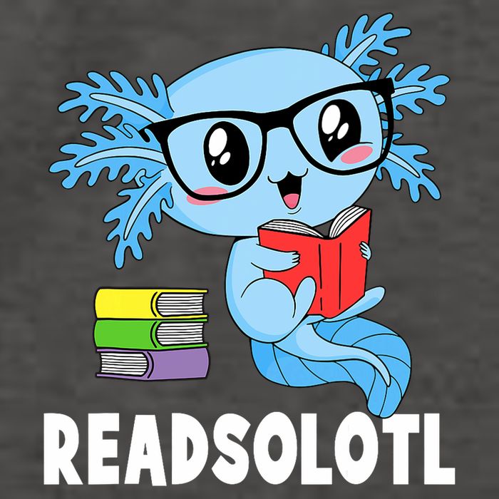 Readsolotl Read Book Funny Kawaii Blue Axolotl Reading Books Vector Backpack