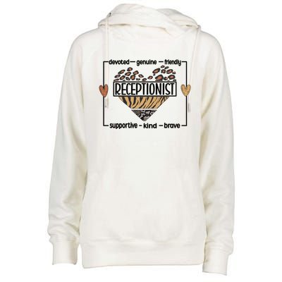 Receptionist Reception Best Receptionist Great Gift Womens Funnel Neck Pullover Hood