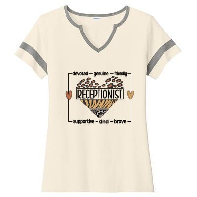 Receptionist Reception Best Receptionist Great Gift Ladies Halftime Notch Neck Tee