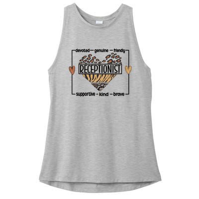 Receptionist Reception Best Receptionist Great Gift Ladies PosiCharge Tri-Blend Wicking Tank