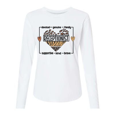 Receptionist Reception Best Receptionist Great Gift Womens Cotton Relaxed Long Sleeve T-Shirt