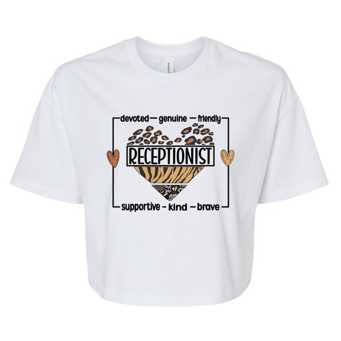 Receptionist Reception Best Receptionist Great Gift Bella+Canvas Jersey Crop Tee