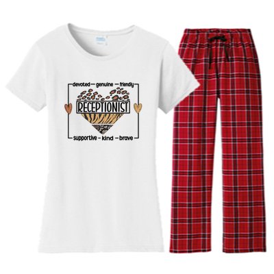 Receptionist Reception Best Receptionist Great Gift Women's Flannel Pajama Set