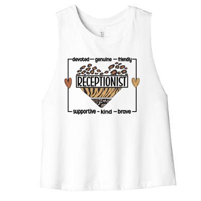 Receptionist Reception Best Receptionist Great Gift Women's Racerback Cropped Tank