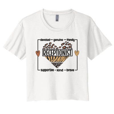 Receptionist Reception Best Receptionist Great Gift Women's Crop Top Tee