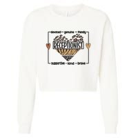 Receptionist Reception Best Receptionist Great Gift Cropped Pullover Crew