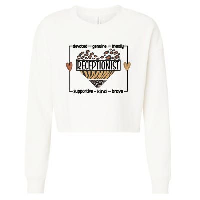 Receptionist Reception Best Receptionist Great Gift Cropped Pullover Crew