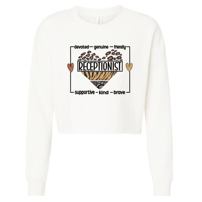 Receptionist Reception Best Receptionist Great Gift Cropped Pullover Crew