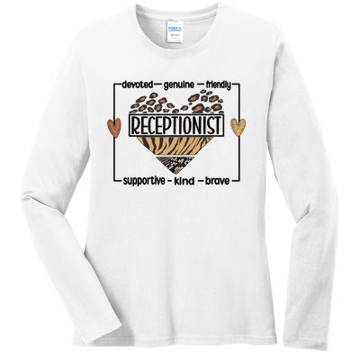 Receptionist Reception Best Receptionist Great Gift Ladies Long Sleeve Shirt