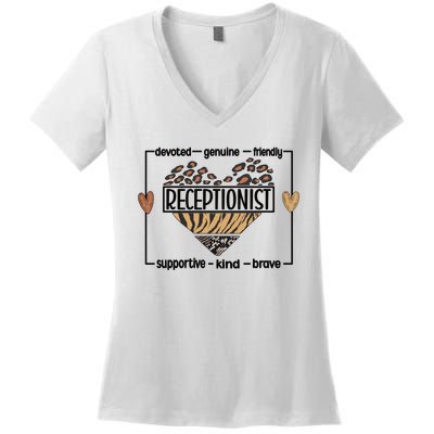 Receptionist Reception Best Receptionist Great Gift Women's V-Neck T-Shirt