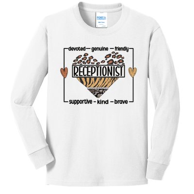 Receptionist Reception Best Receptionist Great Gift Kids Long Sleeve Shirt