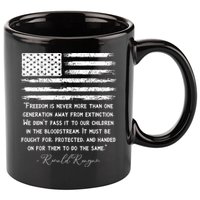 Ronald Reagan Conservative Anti Democrat 11oz C Handle Ceramic Mug