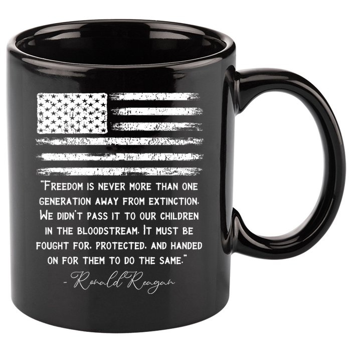Ronald Reagan Conservative Anti Democrat 11oz C Handle Ceramic Mug
