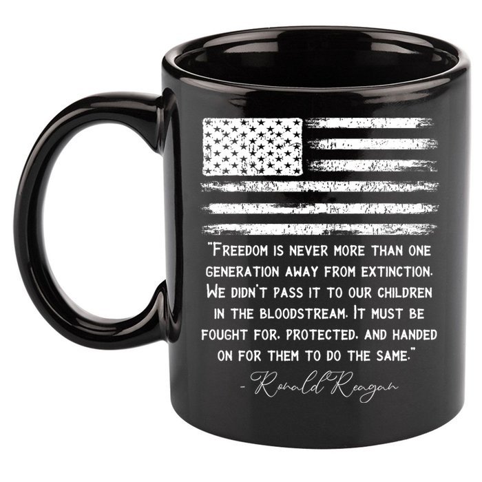 Ronald Reagan Conservative Anti Democrat 11oz C Handle Ceramic Mug
