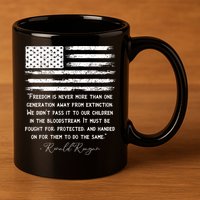 Ronald Reagan Conservative Anti Democrat 11oz C Handle Ceramic Mug