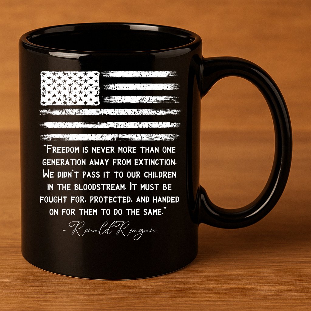 Ronald Reagan Conservative Anti Democrat 11oz C Handle Ceramic Mug