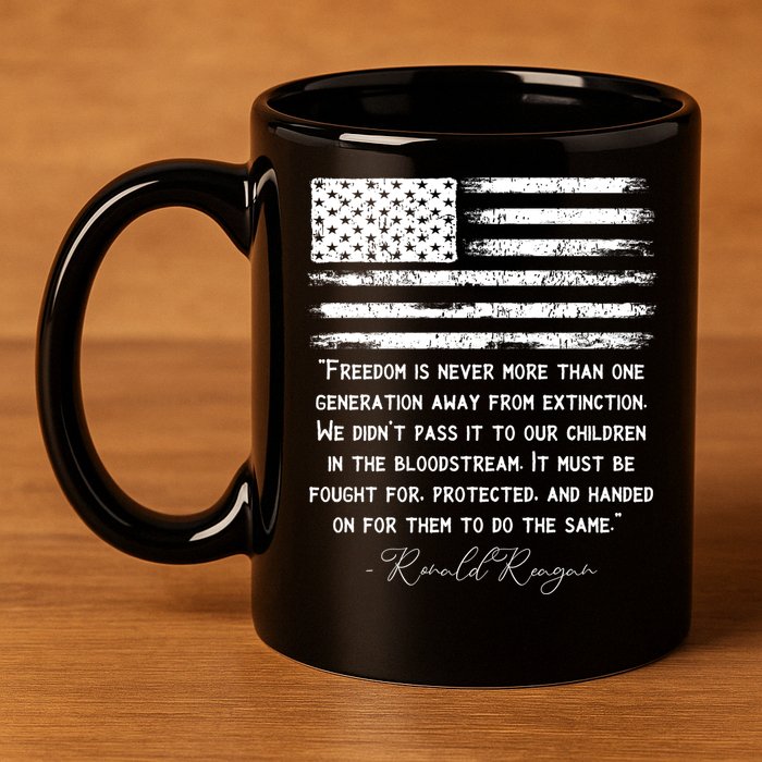 Ronald Reagan Conservative Anti Democrat 11oz C Handle Ceramic Mug