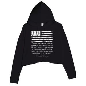 Ronald Reagan Conservative Anti Democrat Crop Fleece Hoodie