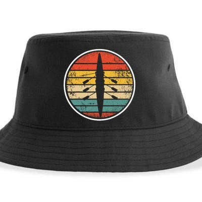 Retro Rowing Crew Boat Vintage Rower Row Team Sustainable Bucket Hat