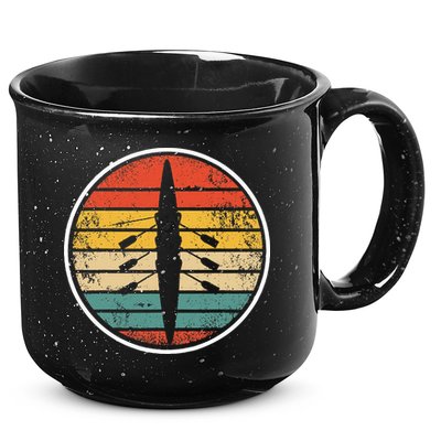 Retro Rowing Crew Boat Vintage Rower Row Team 15oz Campfire Ceramic Mug
