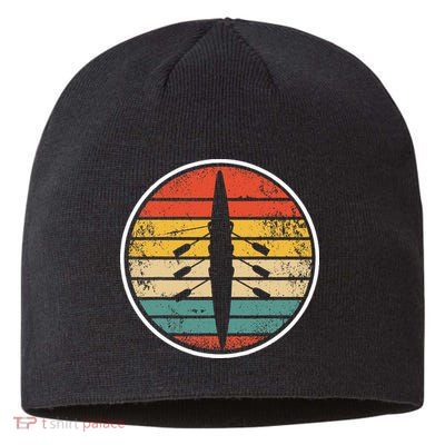 Retro Rowing Crew Boat Vintage Rower Row Team Sustainable Beanie
