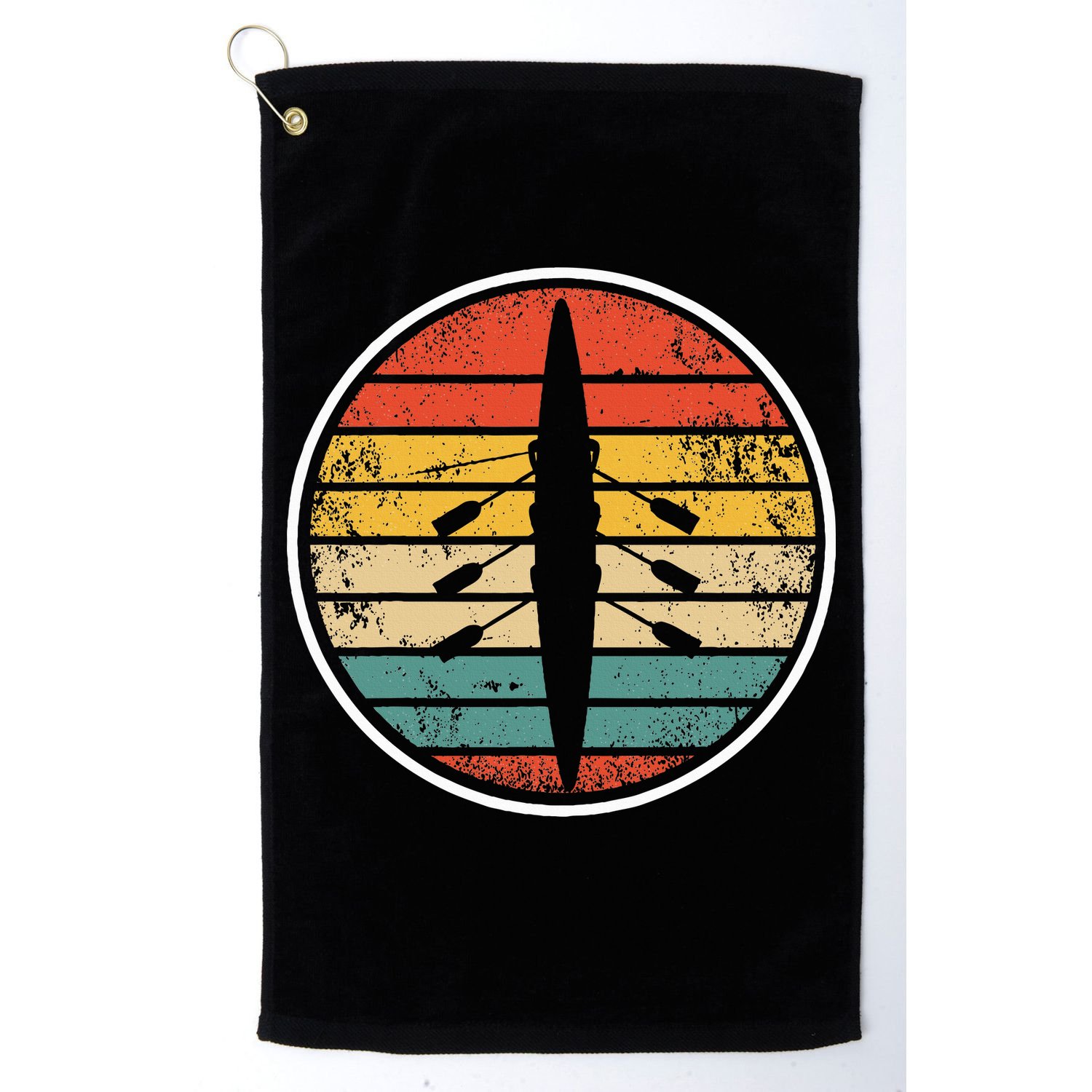 Retro Rowing Crew Boat Vintage Rower Row Team Golf Towel