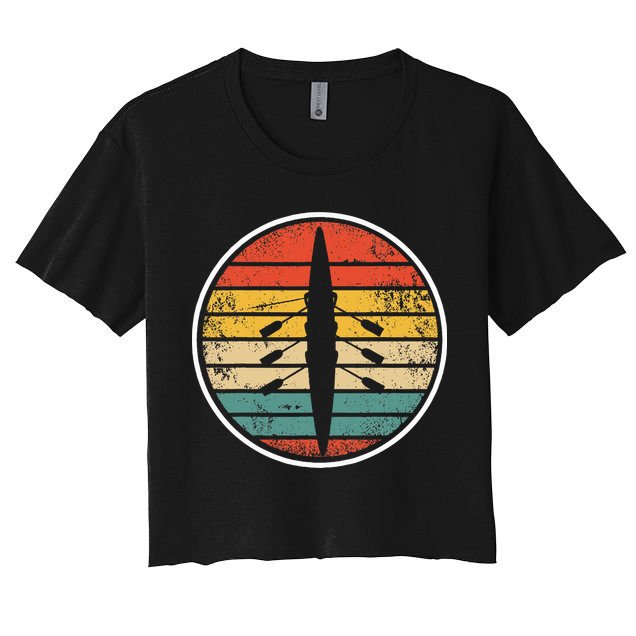 Retro Rowing Crew Boat Vintage Rower Row Team Crop Top
