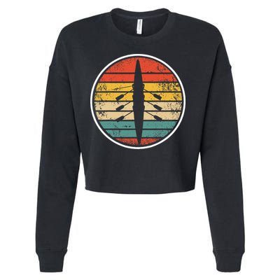 Retro Rowing Crew Boat Vintage Rower Row Team Cropped Pullover Crew