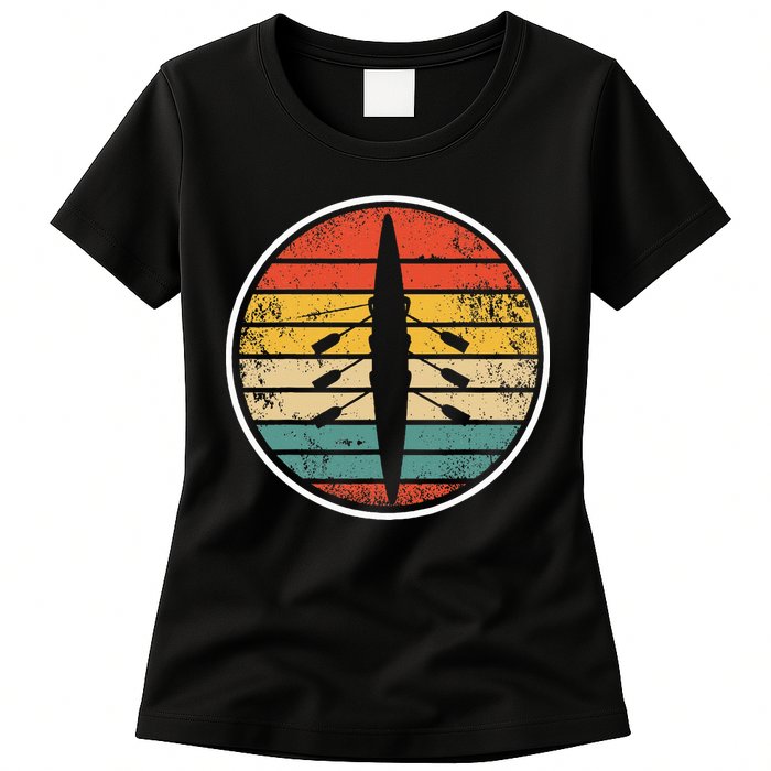 Retro Rowing Crew Boat Vintage Rower Row Team Womens T-Shirt