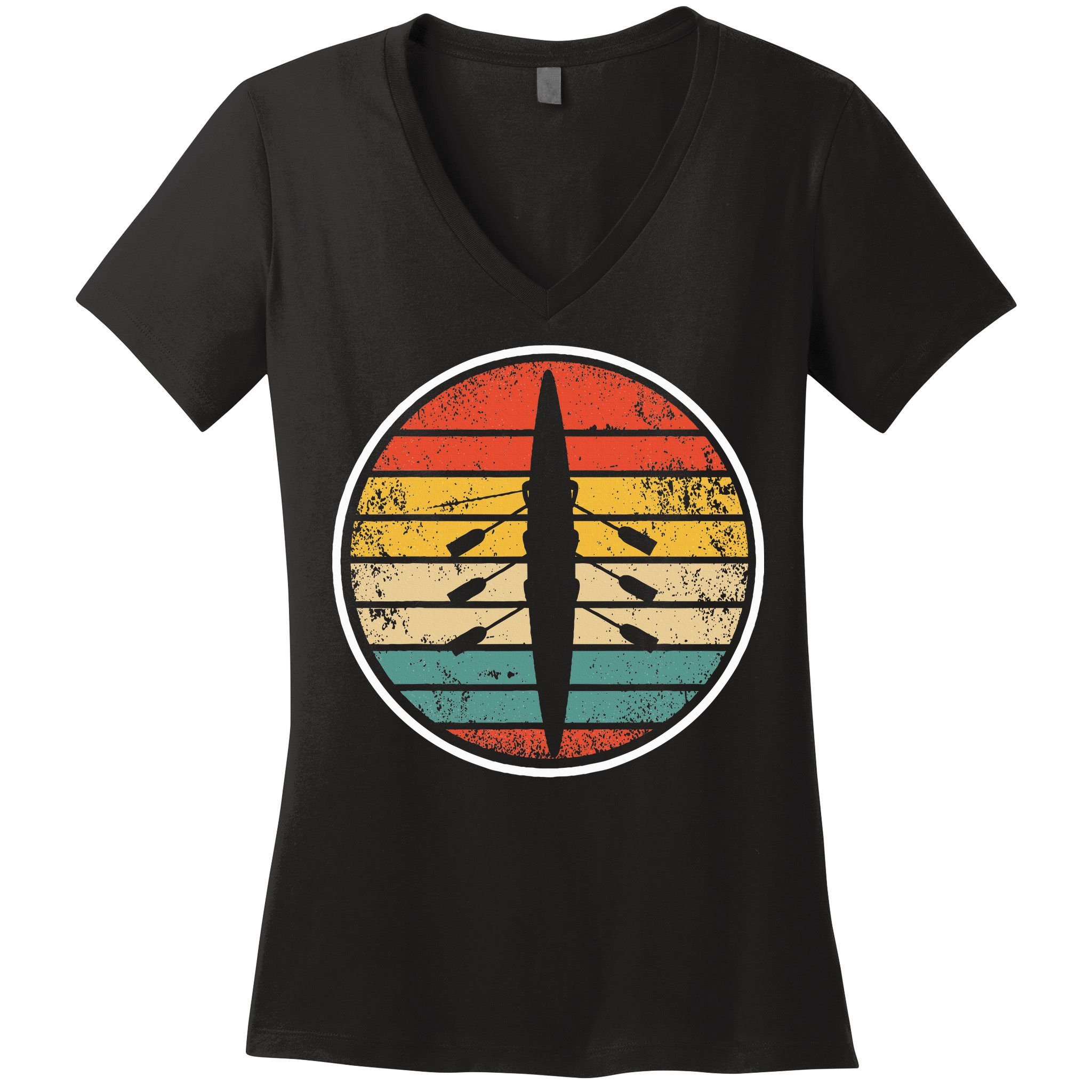 Retro Rowing Crew Boat Vintage Rower Row Team Women's V-Neck T-Shirt
