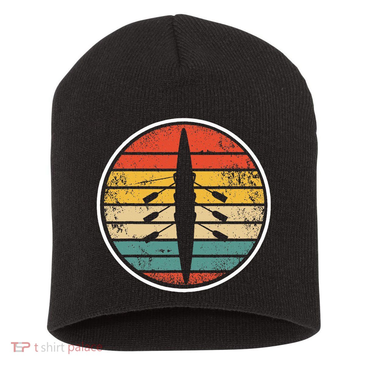 Retro Rowing Crew Boat Vintage Rower Row Team Short Acrylic Beanie