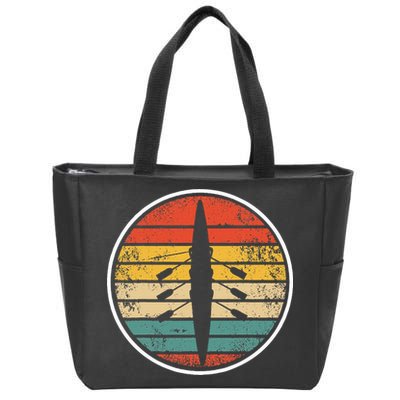 Retro Rowing Crew Boat Vintage Rower Row Team Zip Tote Bag