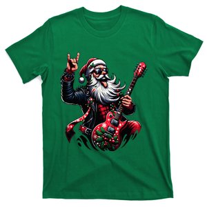 Rock & Roll Christmas Santa Claus Guitar Player T-Shirt