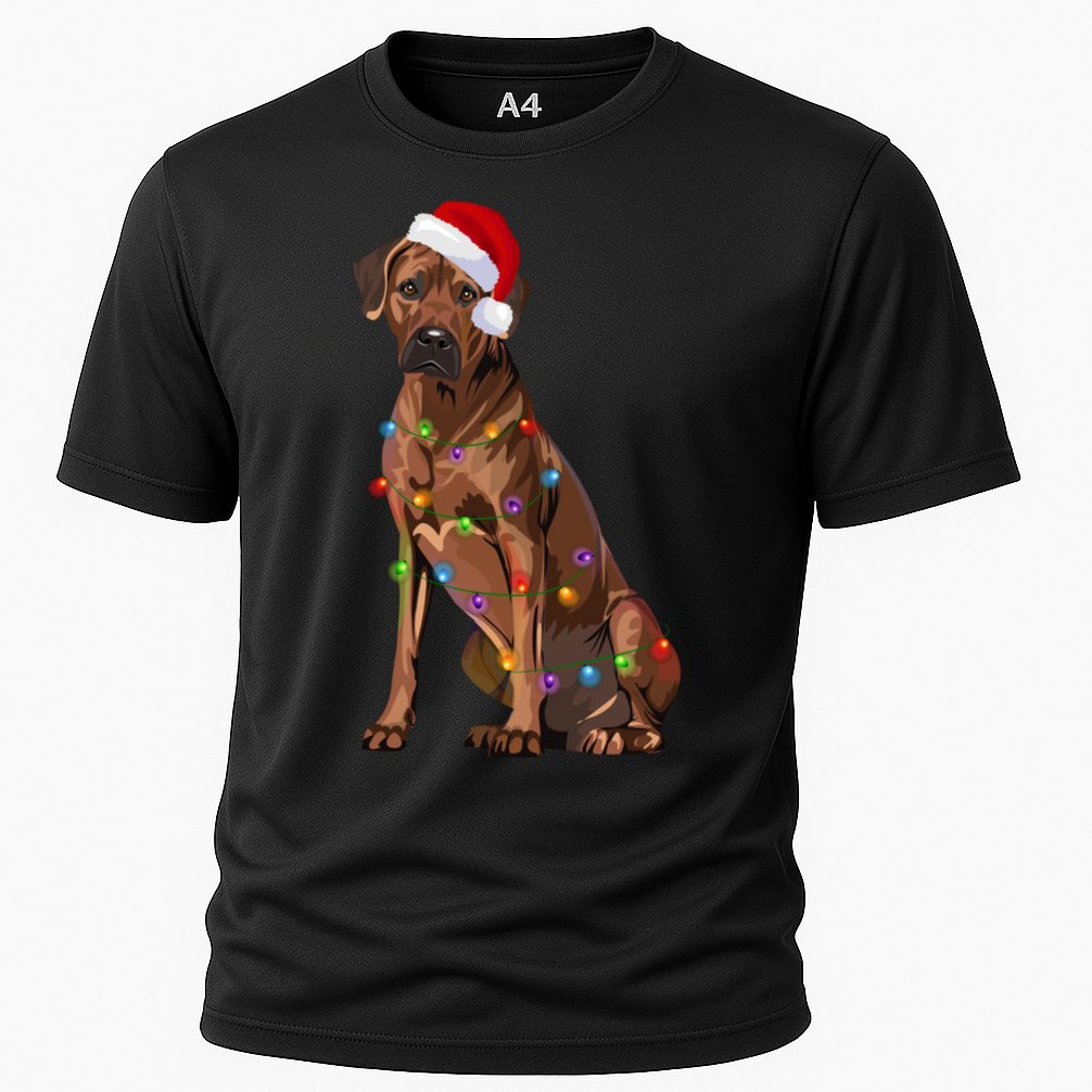 Rhodesian Ridgeback Christmas Lights Xmas Dog Lover Performance Shirt